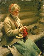 Anders Zorn Dalecarlian Girl Knitting. Cabbage Margit, Spain oil painting artist